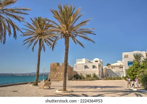 Panorama de Hammamet, station balnéaire Tunisienne sur la côte du Cap Bon