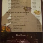 Le Phénicien menu