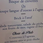 la villa bleue carte du menu