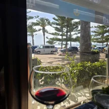 Vue sur la plage depuis le restaurant Lella Fatma, Hammamet